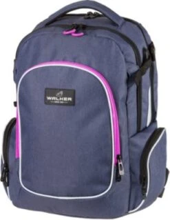 WALKER Schulrucksack WIZZARD CAMPUS EVO Blue Ivy Pink (2023)