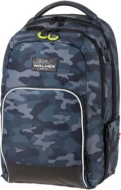 WALKER Schulrucksack WIZZARD COLLEGE Grey Blue Camouflage (2023)