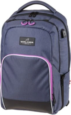 WALKER Schulrucksack WIZZARD COLLEGE Blue Ivy Pink (2023)