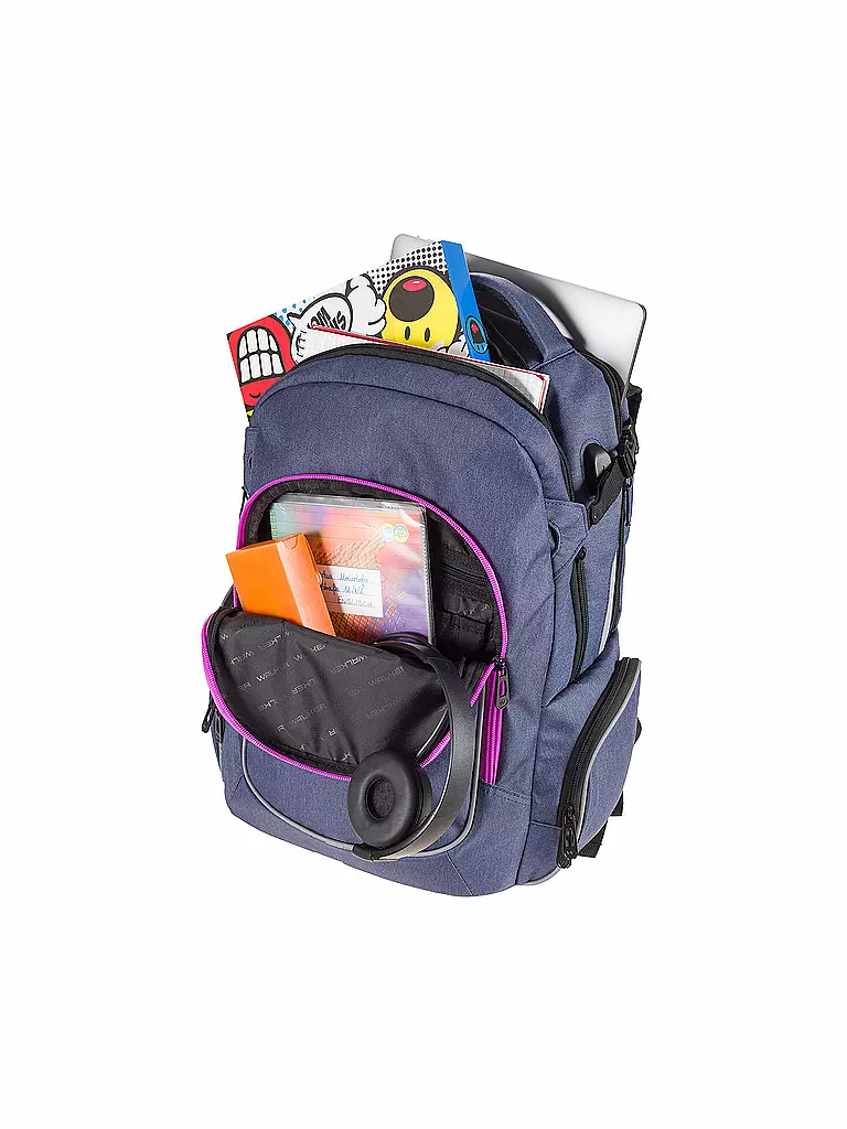 WALKER, Schulrucksack Campus Evo Wizzard Blue Ivy Pink 5 WALKER, Schulrucksack Campus Evo Wizzard Blue Ivy Pink – Bild 3
